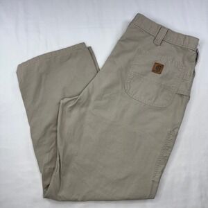Carhartt Pants Mens 40x30? Khaki Tan Beige Carpenter Work Jeans - SEE DESC.
